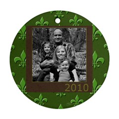 Green Flor de Lis Ornament - Ornament (Round)