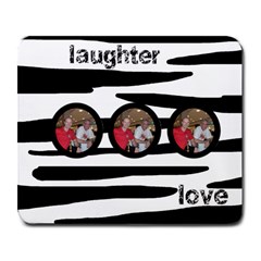 laughter n love zebra mousemat - Large Mousepad