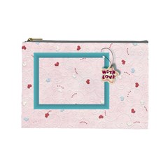With love pink -large cosmetic bag (7 styles) - Cosmetic Bag (Large)