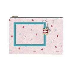 With love pink -large cosmetic bag - Cosmetic Bag (Large) With love pink -large cosmetic bag - Cosmetic Bag (Large)