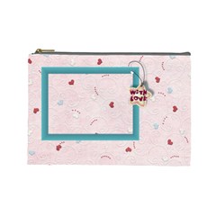 With love pink -large cosmetic bag (7 styles) - Cosmetic Bag (Large)