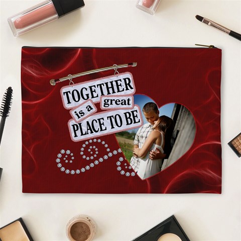 You & Me Xl Cosmetic Bag By Lil Back