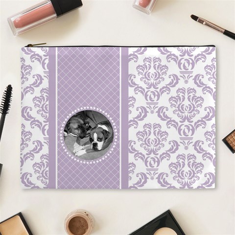 Lavender Love Xl Cosmetic Bag By Klh Front