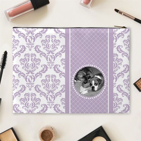 Lavender Love Xl Cosmetic Bag By Klh Back