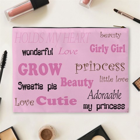 Girly Princess Xl Cosmetic Bag By Danielle Christiansen Back