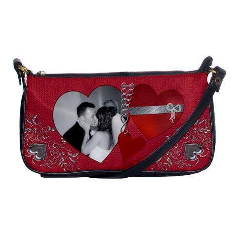 Red Hot Hearts Shoulder Clutch Handbag By Lil Front