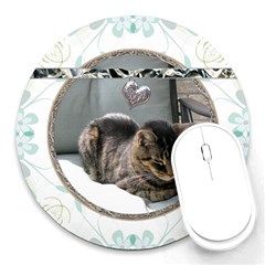 Floral Heart Round Mousepad