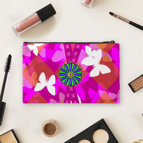 Madame Butterfly Medium Cosmetic Case By Joan T Back