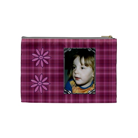 Pink Plums Medium Cosmetic Case By Joan T Back