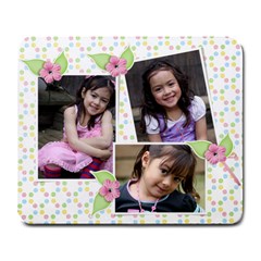 Mousepad-circles and flowers - Large Mousepad