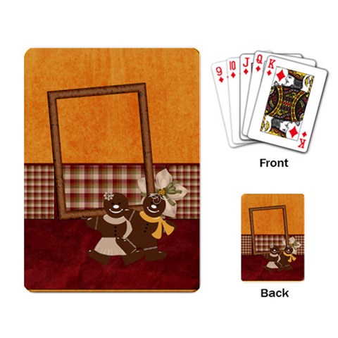 Christmas Playing Cards With Gingerbread Boy And Girl By Lisa Minor Back