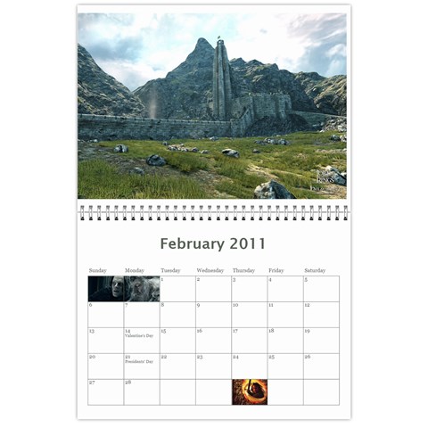 Lotr Calendar By Andie Feb 2011