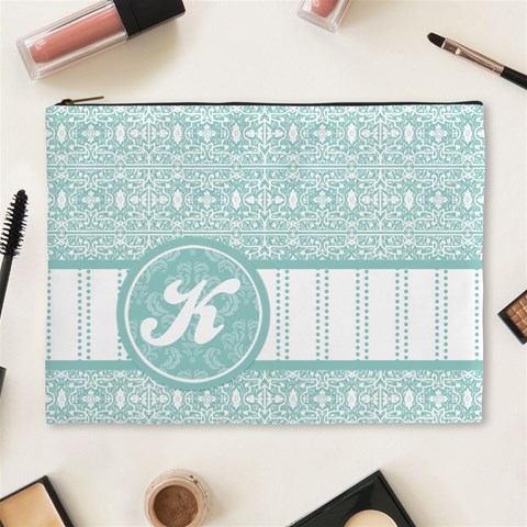Tiffany Blue Monogram Xl Cosmetic Bag By Klh Front