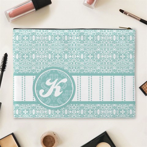 Tiffany Blue Monogram Xl Cosmetic Bag By Klh Back