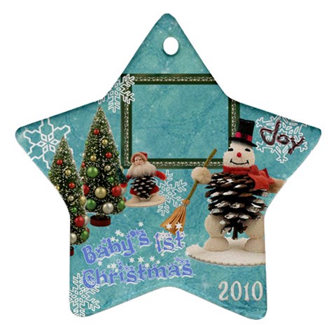 Snowman Blue Baby s 1st Christmas 2010 Ornament 93 By Ellan Front