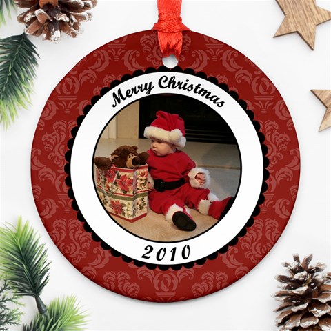 Merry Christmas 2010 Round Ornament By Klh Front