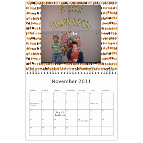 Calendar By Mary Nov 2011