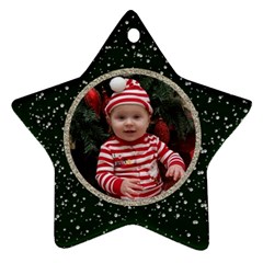 Christmas Ornament Star - green & silver glitter - Ornament (Star)