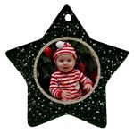 Christmas Ornament Star - green & silver glitter - Ornament (Star)