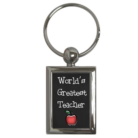 World s Greatest Teacher Keychain (rectangle) By Jen Front