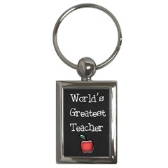 World s Greatest Teacher Keychain (Rectangle) - Key Chain (Rectangle)