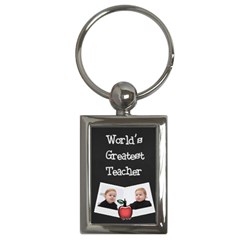 World s Greatest Teacher Keychain w photos (Rectangle) - Key Chain (Rectangle)