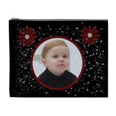 All That Glitters Black XL Cosmetic Bag w/flowers - Cosmetic Bag (XL) All That Glitters Black XL Cosmetic Bag w/flowers - Cosmetic Bag (XL)