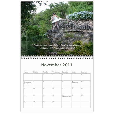 Ballerina Calendar By Tracy Gardner Nov 2011