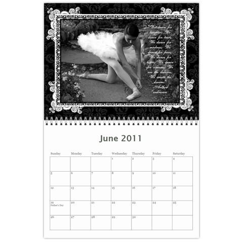 Ballerina Calendar By Tracy Gardner Jun 2011