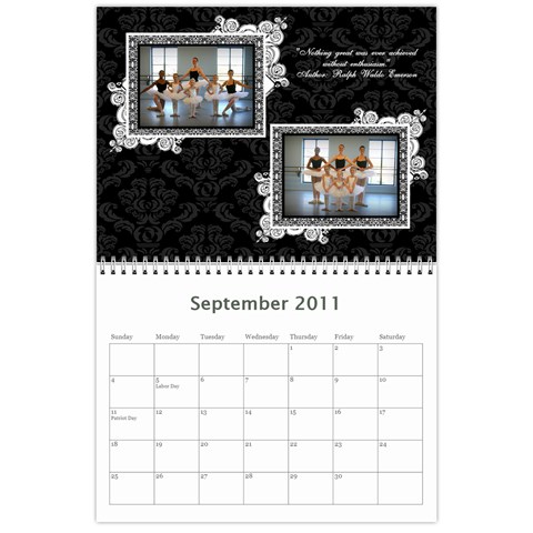 Ballerina Calendar By Tracy Gardner Sep 2011