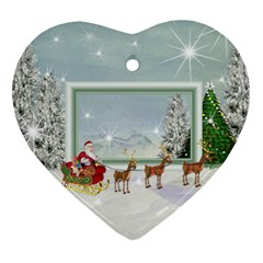 Here Comes Santa ornament 1 - Heart Ornament (Two Sides)