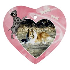 Doggie Love  - Heart Ornament (Two Sides)