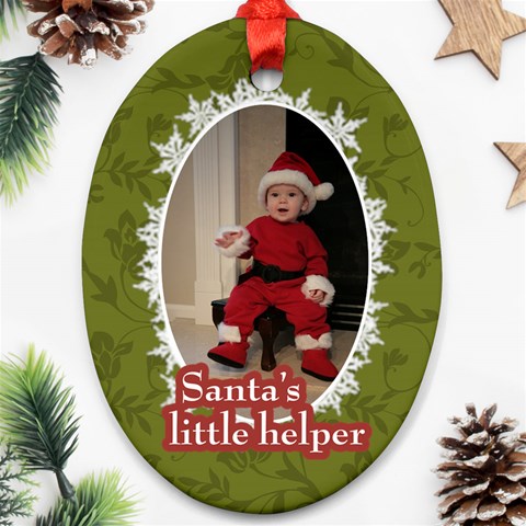 Santa s Little Helper Ornament By Klh Front