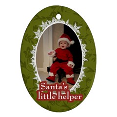 Santa s Little Helper Ornament - Ornament (Oval)