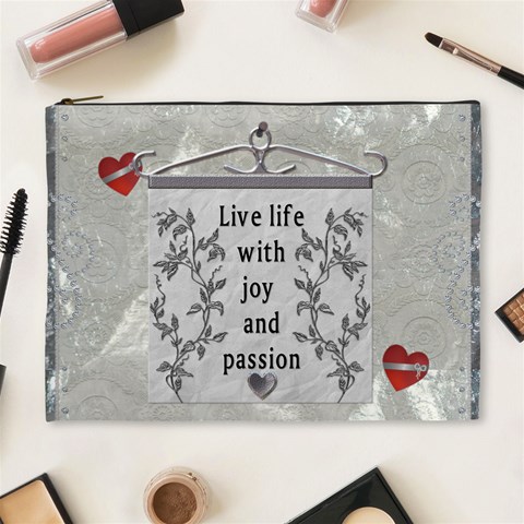 Live Life     Xl Cosmetic Bag By Lil Front