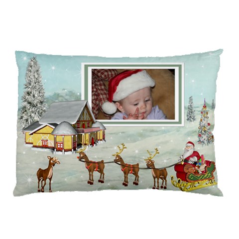Here Comes Santa Pillow1 By Spg 26.62 x18.9  Pillow Case