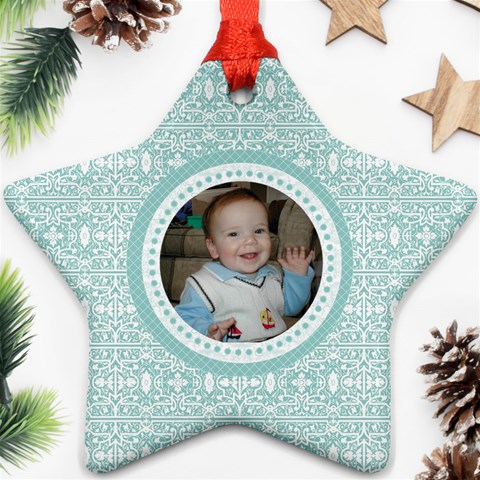 Tiffany Blue Lace Star Ornament By Klh Front