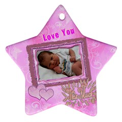 Love You This Much purple pink - Ornament (Star)