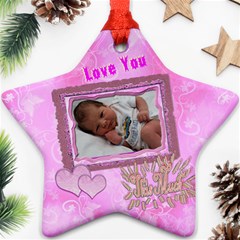 Love You This Much purple pink - Ornament (Star)