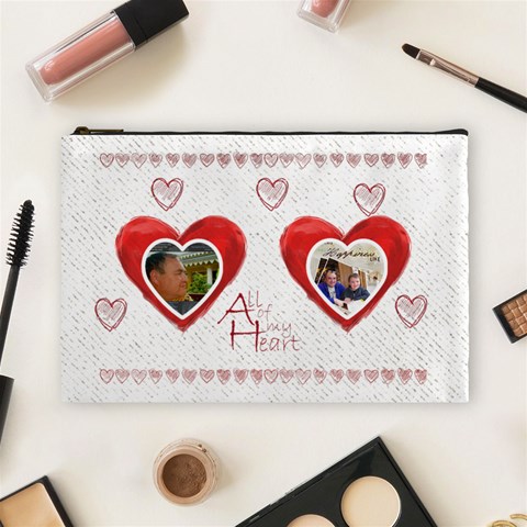 All Of My Heart Medium Cosmetic Bag By Catvinnat Front
