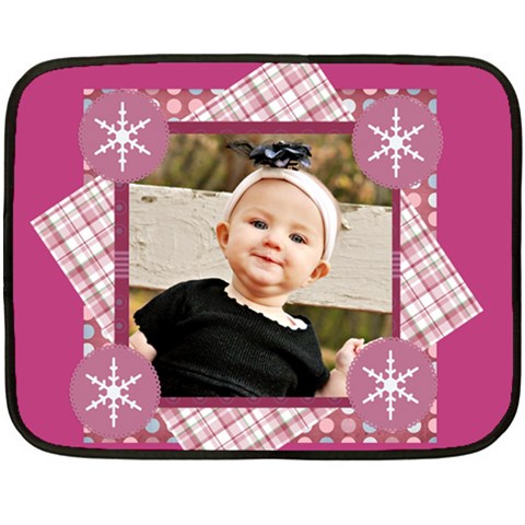 Pink Winter Girl Blanket By Danielle Christiansen 35 x27  Blanket