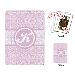 Pink Lace Monogram Playing Cards - Playing Cards Single Design (Rectangle)