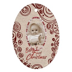 Baby s first Christmas  oval ornament - Ornament (Oval)
