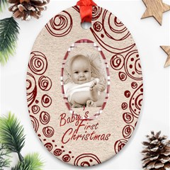 Baby s first Christmas  oval ornament - Ornament (Oval)