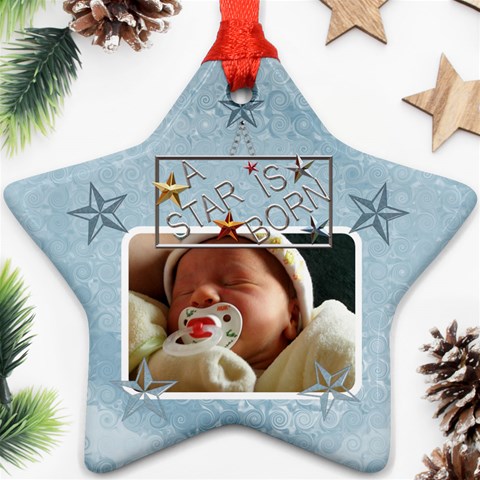 A Star Is Born Baby Boy Ornament By Lil Front