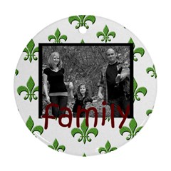 2 side family frame ornament - Round Ornament (Two Sides)