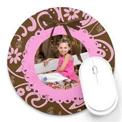 pink chocolate mouse pad - Round Mousepad