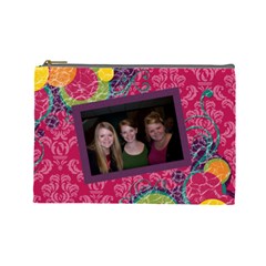 Bright Patterns Pink Large Cosmetic Bag