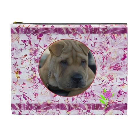 Floral Fun Xl Cosmetic Case By Joan T Front