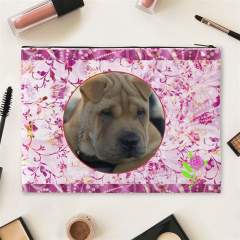 Floral Fun Xl Cosmetic Case By Joan T Back